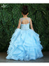 Girls Multi Colors Ruffle Train Back Ball Gown Dress 3-16 - SophiasStyle.com